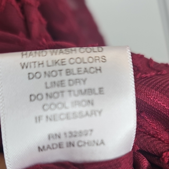 Rose & Olive Burgundy Textured Blouse - Picture 9 of 9